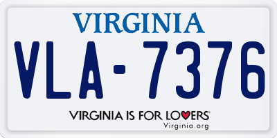VA license plate VLA7376