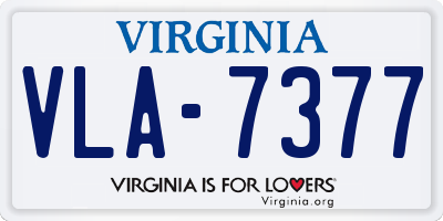 VA license plate VLA7377