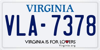 VA license plate VLA7378