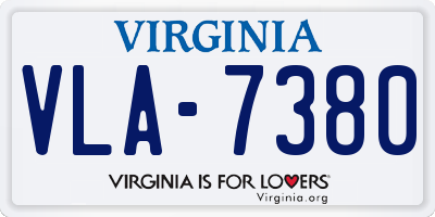 VA license plate VLA7380