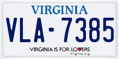 VA license plate VLA7385