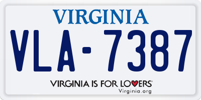 VA license plate VLA7387