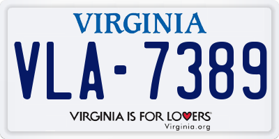 VA license plate VLA7389