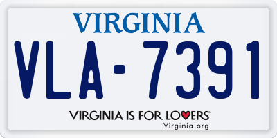 VA license plate VLA7391
