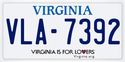 VA license plate VLA7392