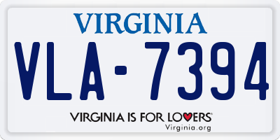 VA license plate VLA7394