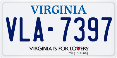 VA license plate VLA7397