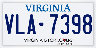 VA license plate VLA7398