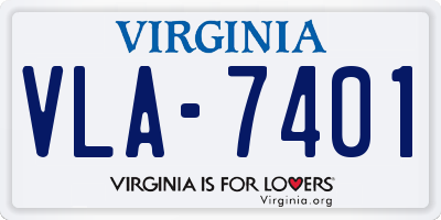 VA license plate VLA7401