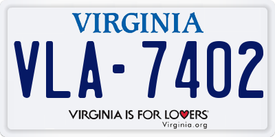 VA license plate VLA7402