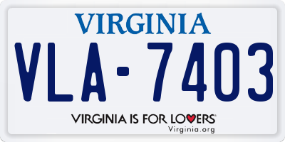 VA license plate VLA7403