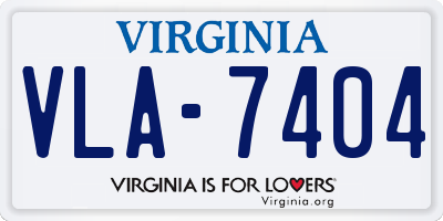 VA license plate VLA7404