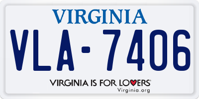 VA license plate VLA7406