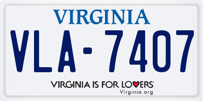 VA license plate VLA7407