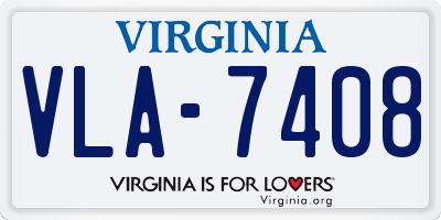 VA license plate VLA7408