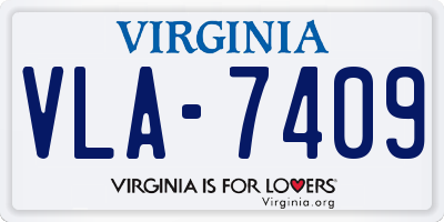 VA license plate VLA7409