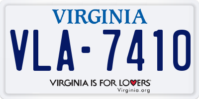 VA license plate VLA7410