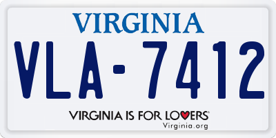 VA license plate VLA7412
