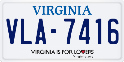 VA license plate VLA7416