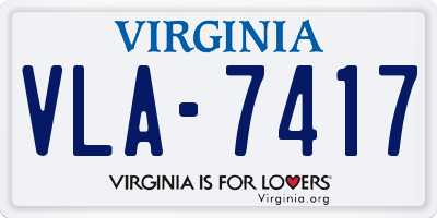 VA license plate VLA7417