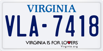 VA license plate VLA7418