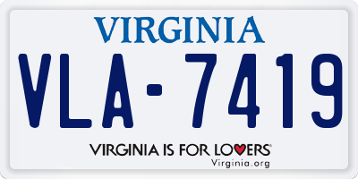 VA license plate VLA7419