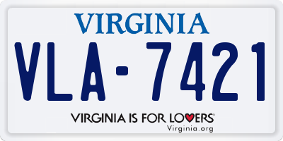 VA license plate VLA7421