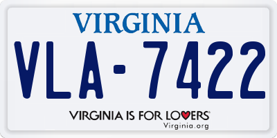 VA license plate VLA7422