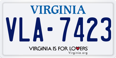 VA license plate VLA7423