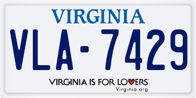VA license plate VLA7429