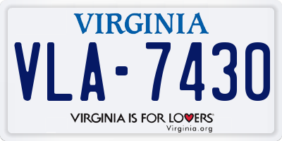 VA license plate VLA7430