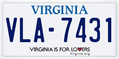 VA license plate VLA7431