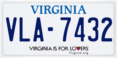 VA license plate VLA7432