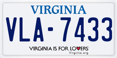 VA license plate VLA7433