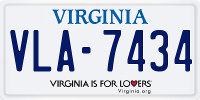 VA license plate VLA7434