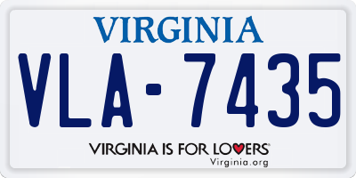 VA license plate VLA7435