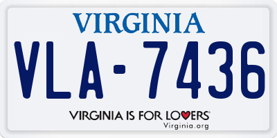 VA license plate VLA7436