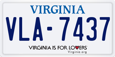 VA license plate VLA7437