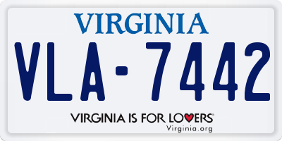 VA license plate VLA7442