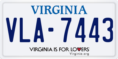 VA license plate VLA7443