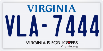 VA license plate VLA7444