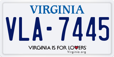 VA license plate VLA7445