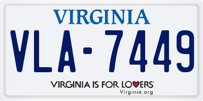 VA license plate VLA7449
