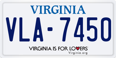 VA license plate VLA7450