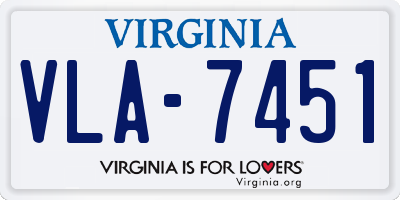 VA license plate VLA7451