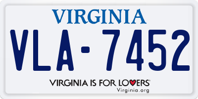 VA license plate VLA7452