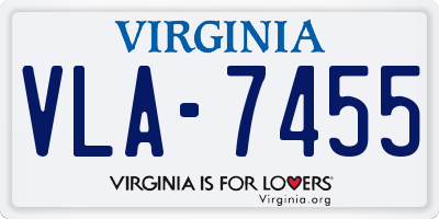 VA license plate VLA7455