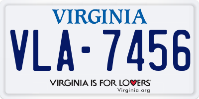VA license plate VLA7456