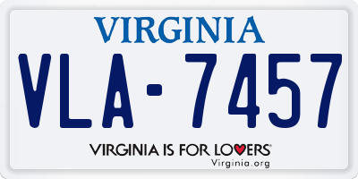 VA license plate VLA7457