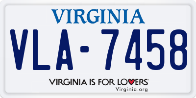 VA license plate VLA7458